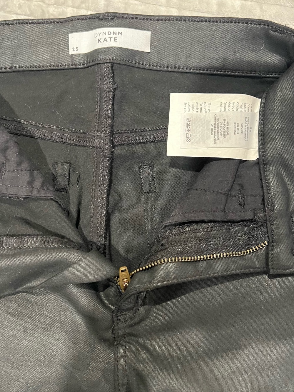 Dynamite Kate High-Rise Jeans — Black with Gold Zipper